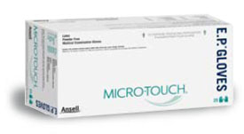 Micro-Touch E.P. Latex gloves: Medium, Non-Steril