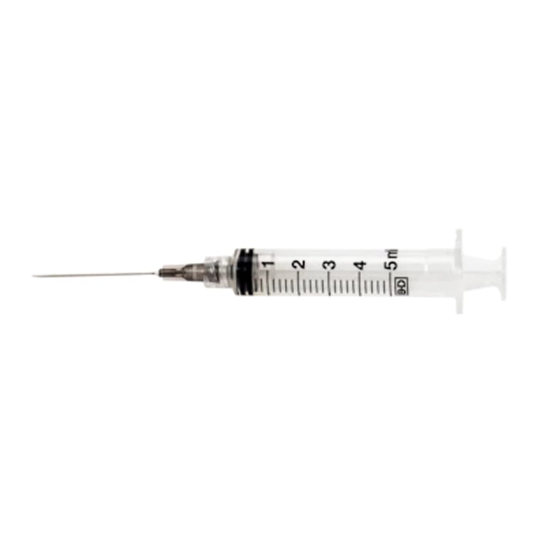 Bd Luer-Lok / Precisionglide 5 Ml Bd Luer-Lok Syringe With 21 G X 1" Bd Precisionglide Needle