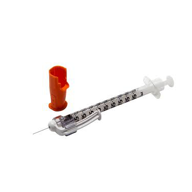BD SafetyGlide 1 mL Tuberculin Syringe with 27 G 