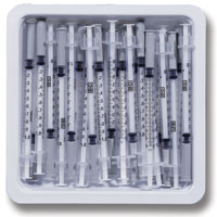 Bd Safetyglide 1 Ml Allergist Tray With 27 G X 1/2" Permanently Attached, Regular Bevel Needle