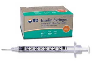 Bd Ultra-Fine Ii Short Needle Insulin Syringe, 1 Cc With 31 G X 5/16" (8 Mm) Permanantly Attached