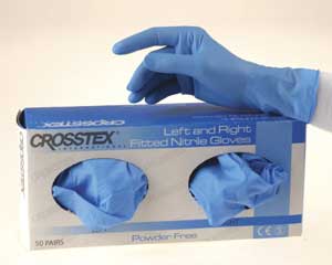 Left & Right Fitted Nitrile Exam gloves: Left/Rig