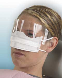 Patient Safety Mask with Shield, White, Fluid Res