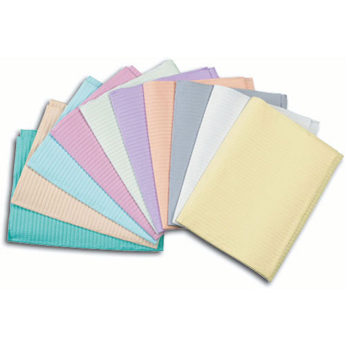 Polyback Lavender Patient Bibs Plain Rectangle (13" X 19") 3 Ply Paper/1 Ply Poly, Case Of 500