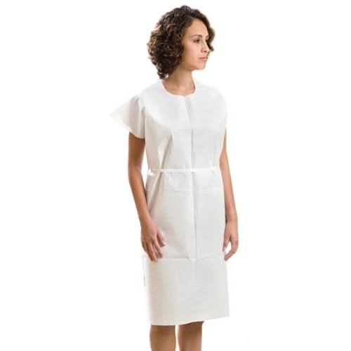 Graham Exam Gown - Glued Shoulders, 30" x 42", Wh