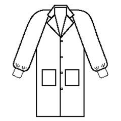 Kimberly-Clark Basic Lab Coat, White, Size Large,