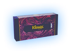 Kleenex White 2 ply Facial Tissues, Flat Box of 1