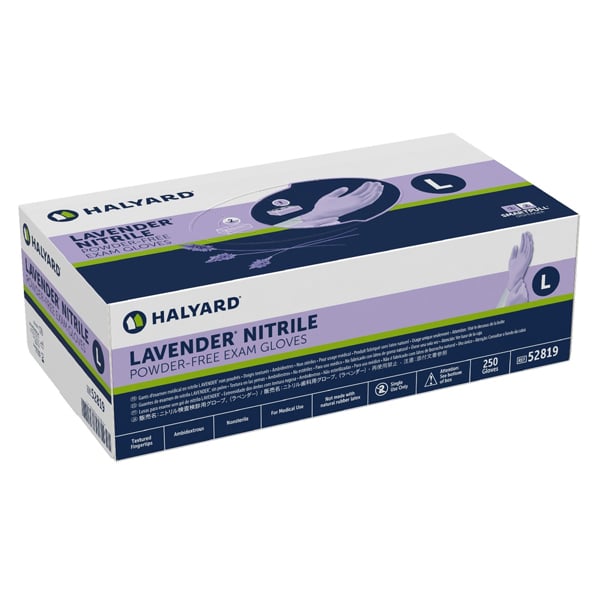 Halyard Lavender Nitrile Exam Gloves: LARGE 250/B