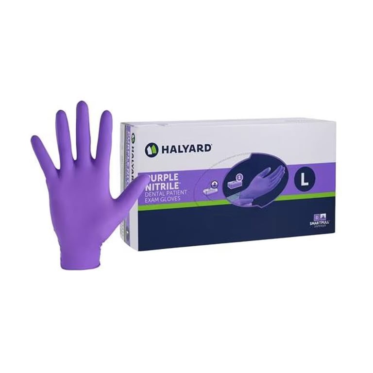 Purple Nitrile Powder-Free Gloves, Large, 100/Box