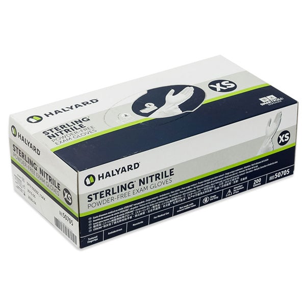 Sterling Nitrile Exam Gloves: X-SMALL 200/Bx. 9.5