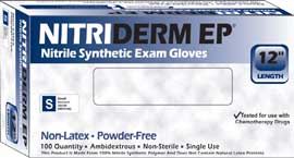 Nitriderm EP Nitrile Exam gloves: LARGE Non-Steri