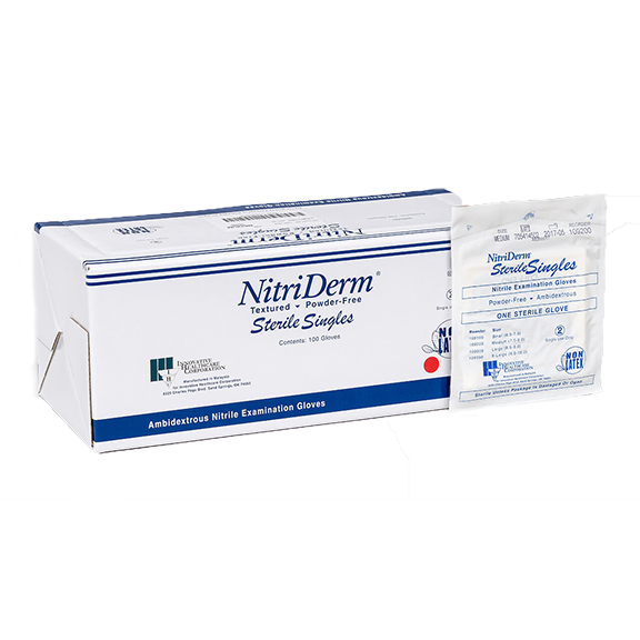 NitriDerm Nitrile Gloves: Sterile SMALL 50 Pair/B
