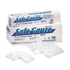 Safe-Gauze 2" X 2" 4 Ply Non-Sterile, Non-Woven Gauze Sponge, Case Of 5000 Sponges. #4522-5