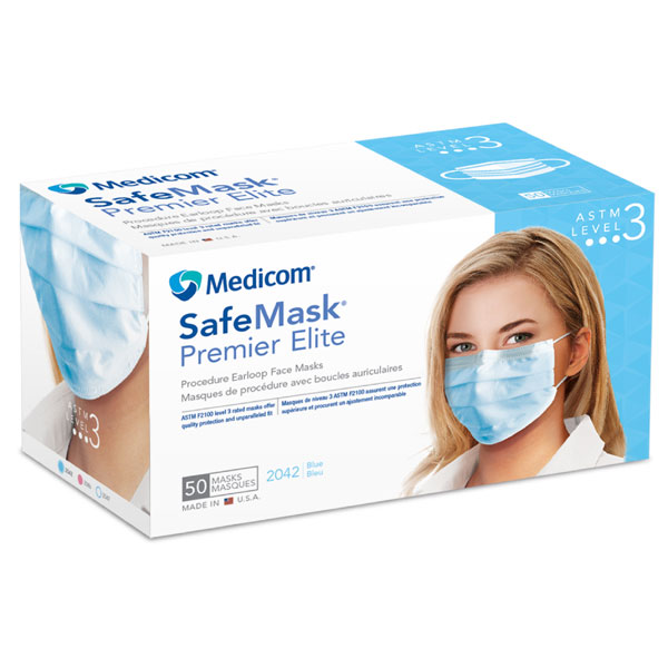 SafeMask Premier Elite ASTM Level 3 Earloop Mask,