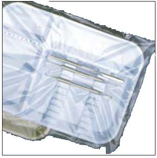 Pac-Dent Disposable B tray sleeves, clear plastic