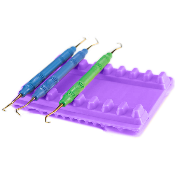 Plasdent Instrument Mat - Small, Neon Purple, 5-3/16" X 4-1/8". Reversible, 8 Or 12 Instruments