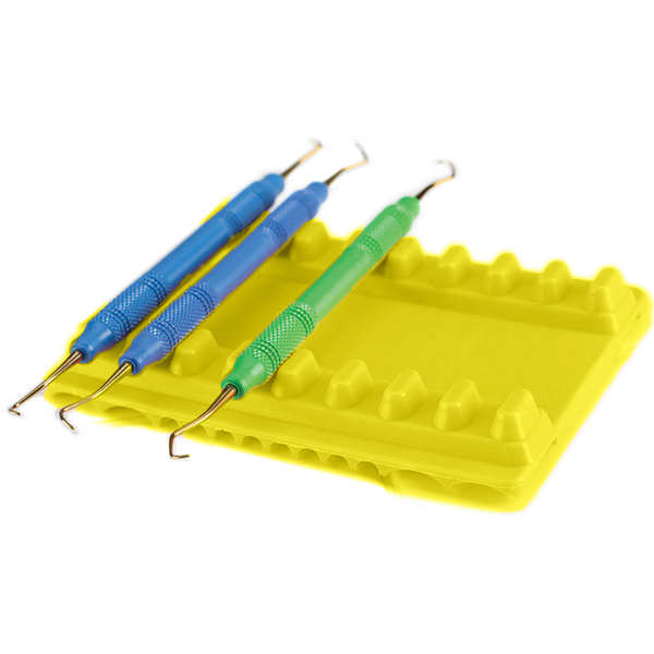 Plasdent Instrument Mat - Small, Neon Yellow, 5-3/16" X 4-1/8". Reversible, 8 Or 12 Instruments