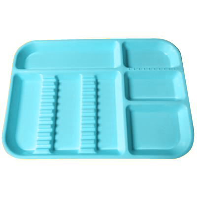 Plasdent Set-Up Tray Divided Size B (Ritter) - Neon Blue, Plastic, 13-1/2" X 9-5/8" X 7/8"