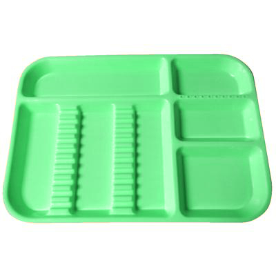 Plasdent Set-Up Tray Divided Size B (Ritter) - Green, Plastic, 13-1/2" X 9-5/8" X 7/8"