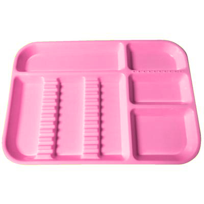 Plasdent Set-Up Tray Divided Size B (Ritter) - Neon Pink, Plastic, 13-1/2" X 9-5/8" X 7/8"