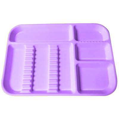 Plasdent Set-Up Tray Divided Size B (Ritter) - Neon Purple, Plastic, 13-1/2" X 9-5/8" X 7/8"