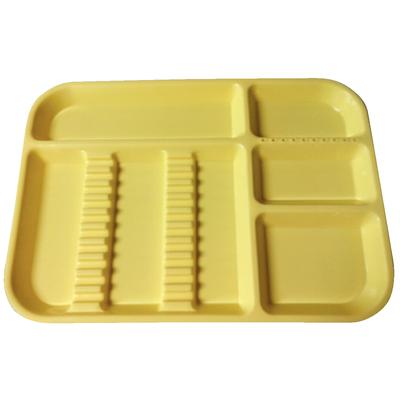 Plasdent Set-Up Tray Divided Size B (Ritter) - Yellow, Plastic, 13-1/2" X 9-5/8" X 7/8"