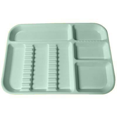 Plasdent Set-Up Tray Divided Size B (Ritter) - Pastel Sea Green, Plastic, 13-1/2" X 9-5/8" X 7/8"