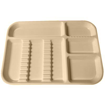 Plasdent Set-Up Tray Divided Size B (Ritter) - Pastel Vanilla, Plastic, 13-1/2" X 9-5/8" X 7/8"