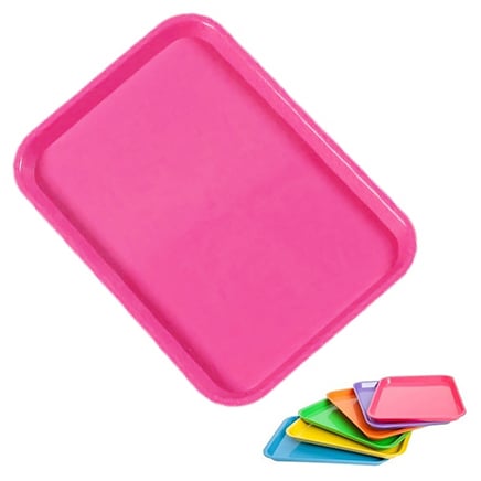 Plasdent Set-Up Tray Flat Size B (Ritter) - Neon Pink, Plastic 13-3/8" X 9-5/8" X 7/8"