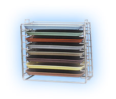 Plasdent Tray Rack For Size A Trays, Long Side Loading, 15" X 9-3/4" X 14-1/8", 8 Trays Capacity