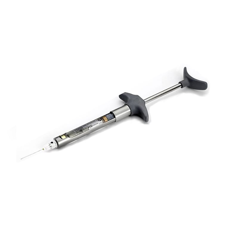 Aspiject Self-Aspirating Syringe With Saddle Grip, Stainless Steel, Lightweight, Hubless Needle