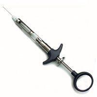 Aspiject Self-Aspirating Syringe With Thumb Ring, Stainless Steel, Lightweight, Hubless Needle