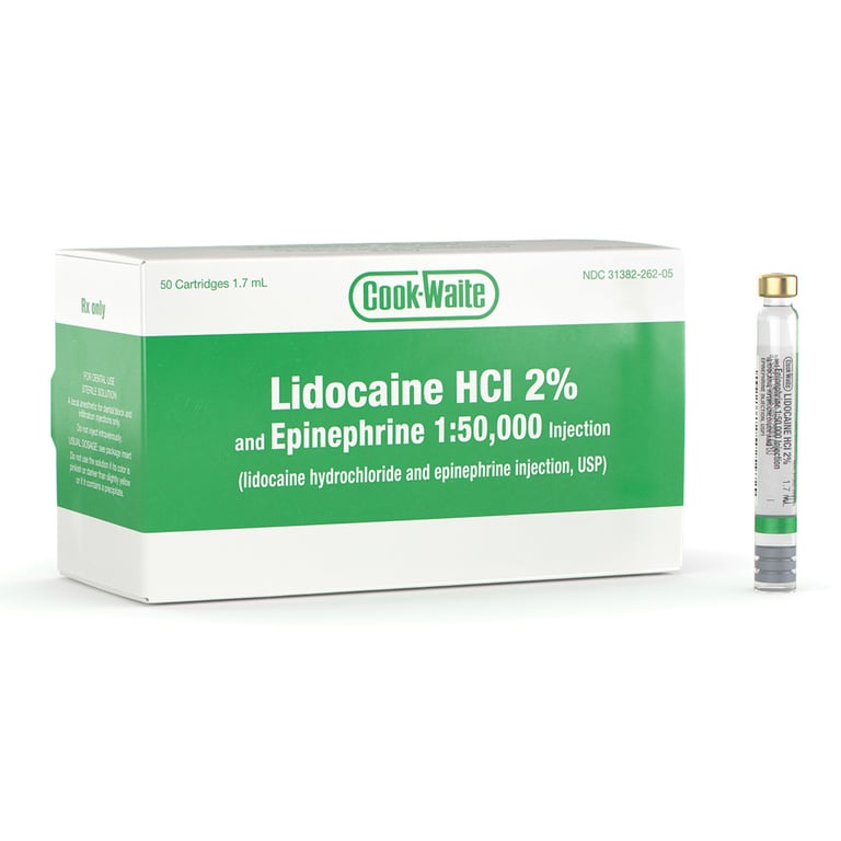 Cook-Waite Lidocaine HCL 2% with Epinephrine 1:50