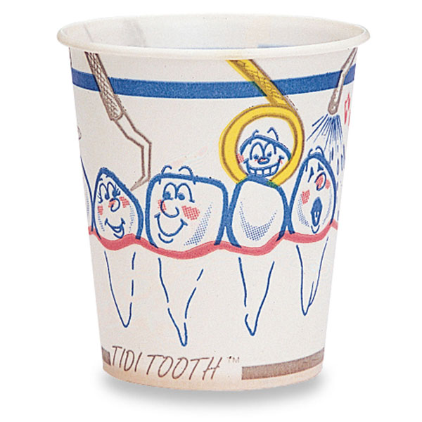 Tidi Tooth Print 5 oz. Waxed Paper Drinking Cups 