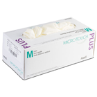 Micro-Touch Plus Latex Gloves: X-Small, 150/Box. Fully Textured, Powder-Free
