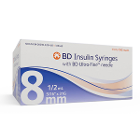 BD Ultra-Fine II Short Needle Insulin Syringe 1/2 cc with 31 G x 8 mm (5/16"), 100/Box