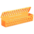 Plasdent Instrument Steri Container - Neon Tangerine, 8" x 1-3/4" x 1-3/4"